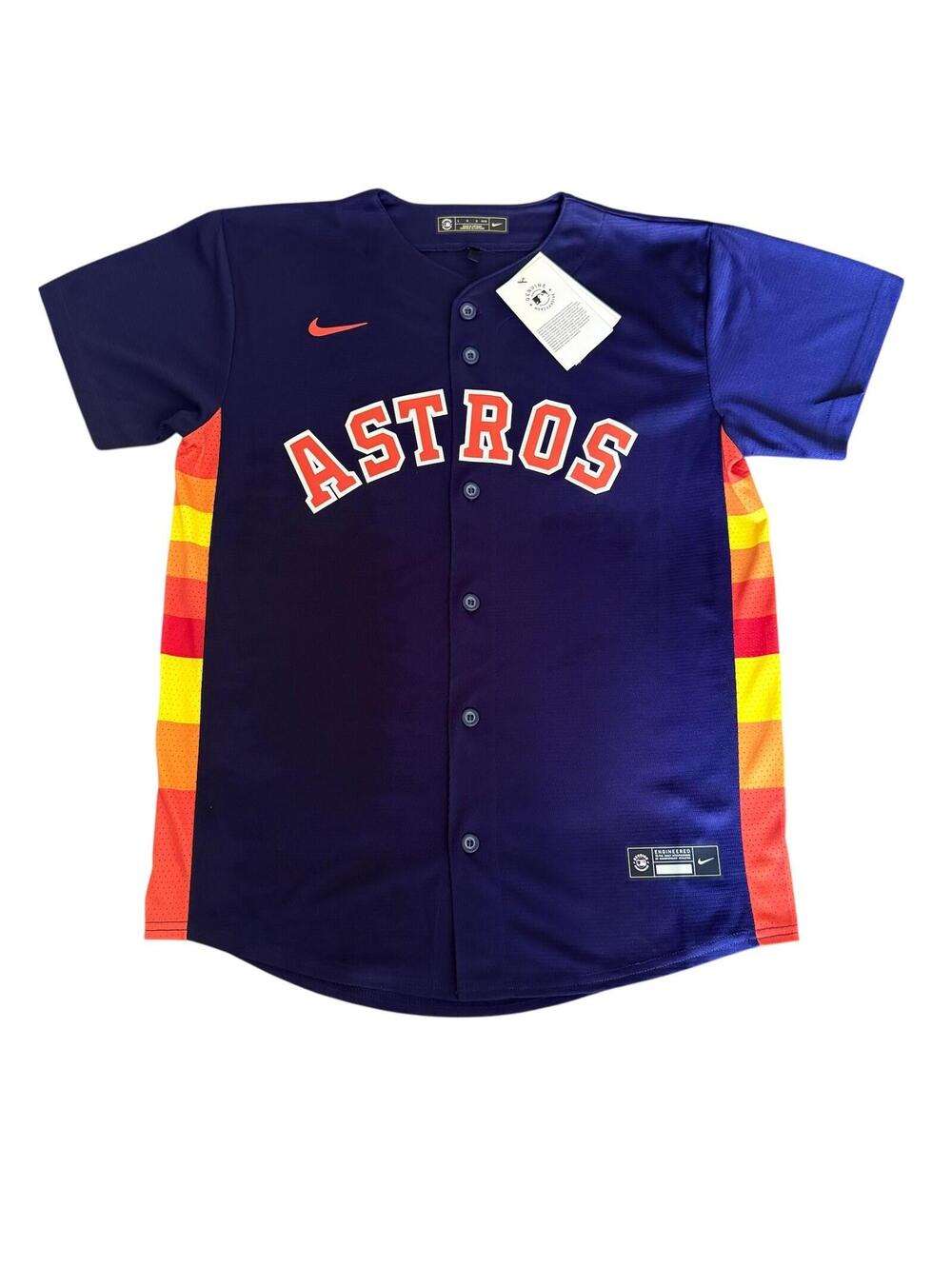 Official Houston Astros Blue Alternate 80s Style BREGMAN Jersey youth Large